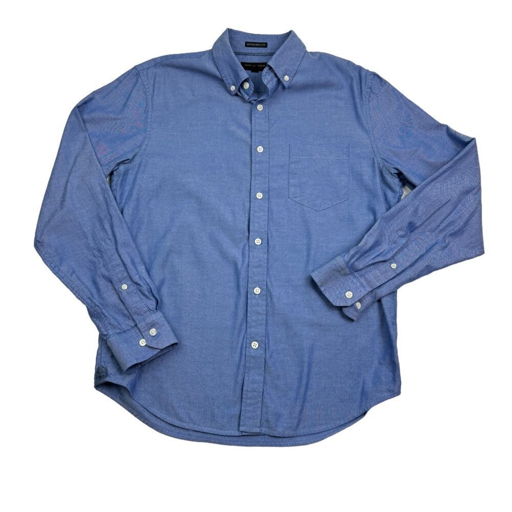Banana Republic Untucked Fit Oxford Long Sleeve Button-Down Shirt Men's Size M
